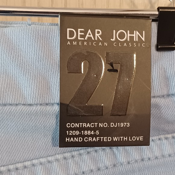 NWT Dear John Jeans, Size 27, Lt Blue, Cuffed Crop, 30W x 24L, Stretch Denim - Picture 4 of 11